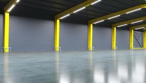 New empty warehouse or factory open space Stock Illustration