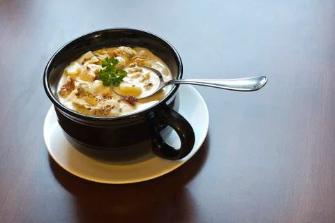 New england clam chowder Stock Photos