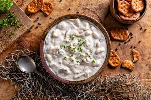 New England Clam Chowder Stock Photos
