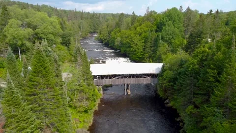 New England Covered Bridge Stock Footage 307115382