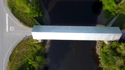 New England Covered Bridge Stock Footage 307115397