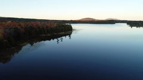 New England Fall Foliage Drone 4K Stock Footage 122414697