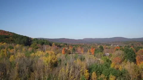 New England Fall Foliage Panorama In Western Massachusetts Stock Footage 330066393