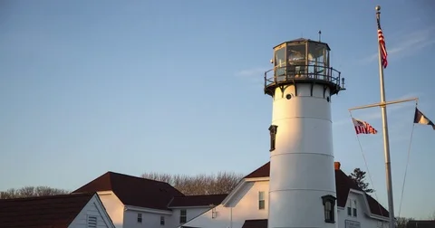 New England Lighthouse Timelapse Sunset Chatham Light Cape Cod Stock Footage 72833112