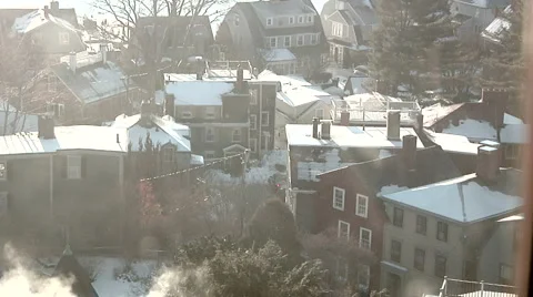 New England Town Rooftops Stock Footage 6382081