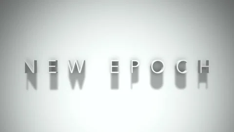 New Epoch 3D title animation with shadows on a white background Stock Footage 296673921