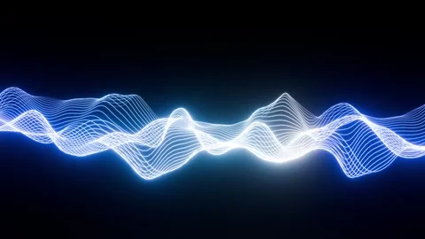 New Equalizer blue and cyan white waves VJ loop seamless background0001-0600 Stock Footage 343863625