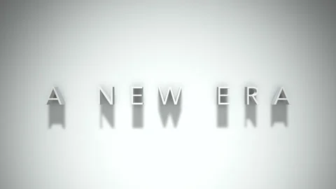 A new era 3D title animation with shadows on a white background Stock Footage 297015554