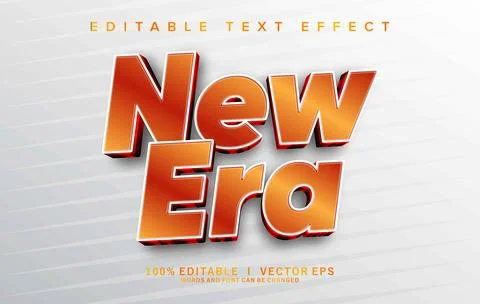 New era 3d vector text effect with modern style design Stock Illustration