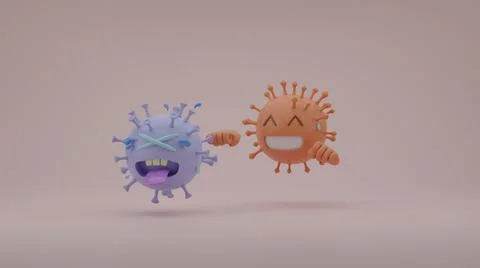 New evolve delta variant coronavirus beats the original one 3D render illustr Stock Illustration