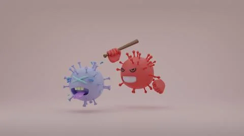 New evolve delta variant coronavirus beats the original one 3D render illustr Stock Illustration