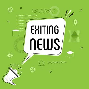 New exiting in bubble vector on bright background. Comic speech bubble. Stock Illustration