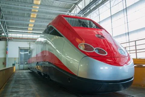 New fast train ready to exit Stock Photos