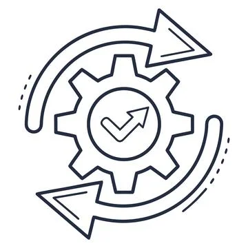 New Feature Deployment and Rollout Update Line Icon Stock Illustration