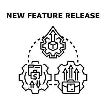 New feature release strategy developing software product Stockillustratie