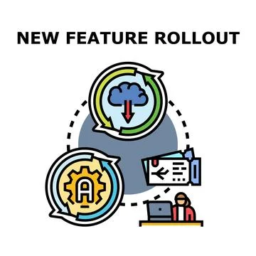 New feature rollout process, development, and integration Stock Illustration