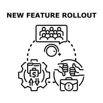 New feature rollout process icon concept イラスト素材
