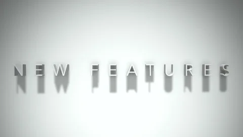 New features 3D title animation with shadows on a white background Stock Footage 297857374