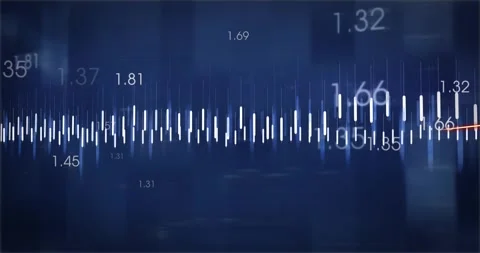 New feed starting centered visualization white bars pulsing and orange line Stock Footage 328684381