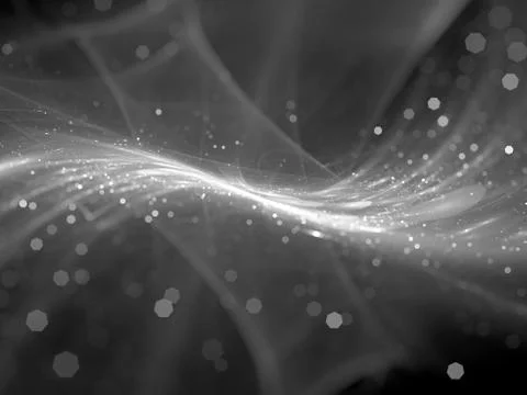New fiber optic technology computer generated abstract black and white intens Stock Illustration