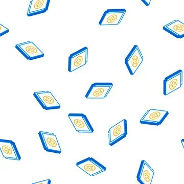 New file isometric icon seamless pattern Stock Illustration