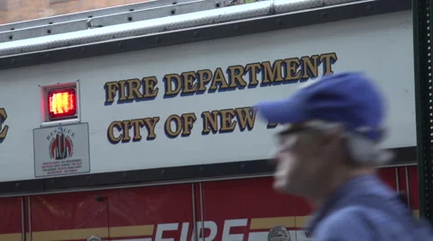 New Fire Department attend a fire Stock Footage 44115935