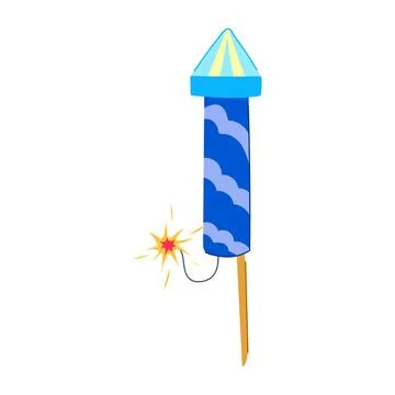 New firework rocket cartoon vector illustration イラスト素材