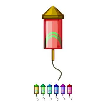 New firework rocket cartoon vector graphic Stock Illustration