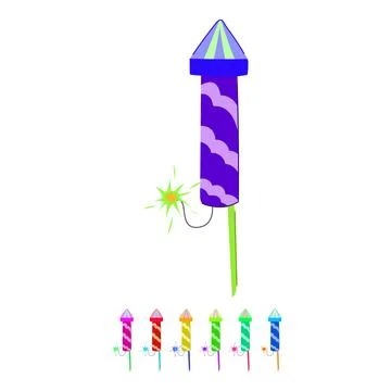 New firework rocket vector cartoon graphic Stock Illustration