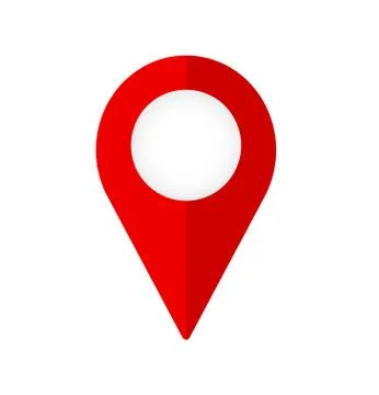 New Flat design Map pin red style modern icon, pointer, label, minimal vector Stock Illustration