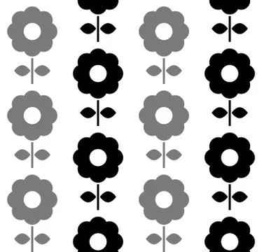 New flora pattern : black and grey Illustrazione stock