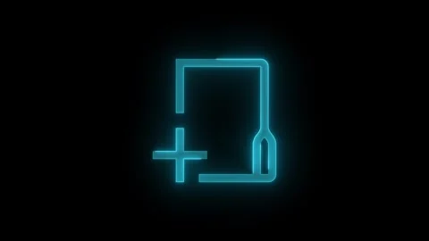 New folder stroke icon glowing neon animation Stock Footage 289449494