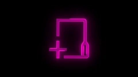 New folder stroke icon glowing neon animation Stock Footage 289449516