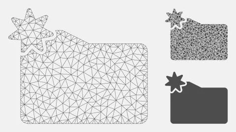 New Folder Vector Mesh 2D Model and Triangle Mosaic Icon Stock Illustration