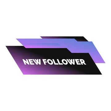 New follower lower third showing increasing followers count Stock Illustration