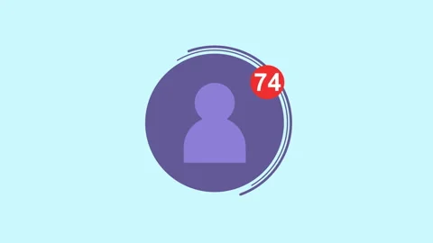 New follower notification 2d animation with alpha matte Stock Footage 336157351