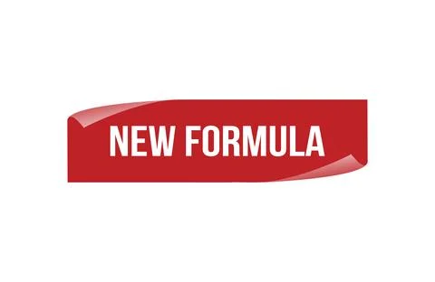 New formula red ribbon label banner. Open available now sign or New formula.. Stock Illustration