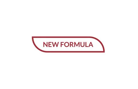 New formula red ribbon label banner. Open available now sign or New formula.. Stock Illustration