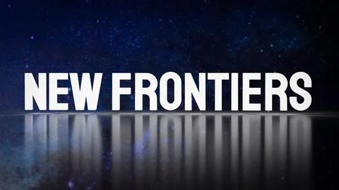 The  New frontiers text on space Background 3d rendering. Stock Illustration