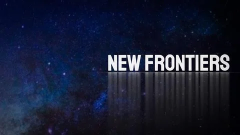 The  New frontiers text on space Background 3d rendering. Stock Photos