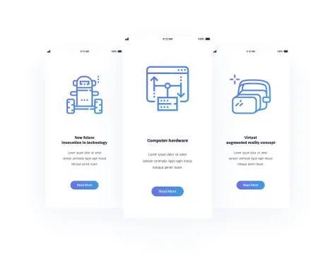 New future innovation in technology, Computer hardware, Virtual augmented Stock Illustration