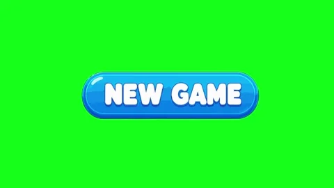 New game button animated blue oval UI button bouncing and clicking motion 4.. Stock Footage 341906224