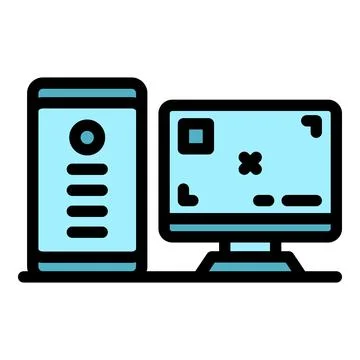 New gamer pc icon vector flat Stock Illustration