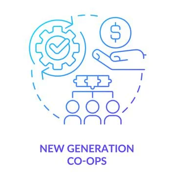 New generation co-ops blue gradient concept icon Stockillustratie
