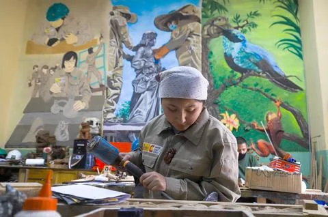 A new generation of restorers is being trained to protect Bolivia's heritage, La Stock Photos