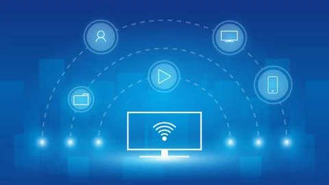 New generation of smart devices for smart life,wireless connection with other Stock Illustration