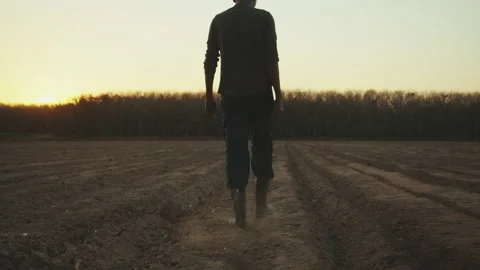 New generation of smart farmer working on the farm.Concept Of New Agriculture Видео 173442113