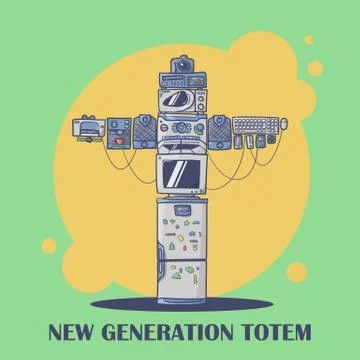 New Generation Totem compound from different gadgets Stock Illustration