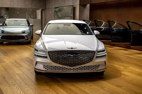 The new Genesis car model on display Stock Photos