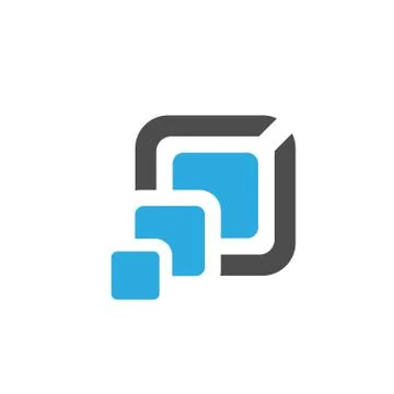 New geometric shape stacked square shape logo design element vector template Illustrazione stock